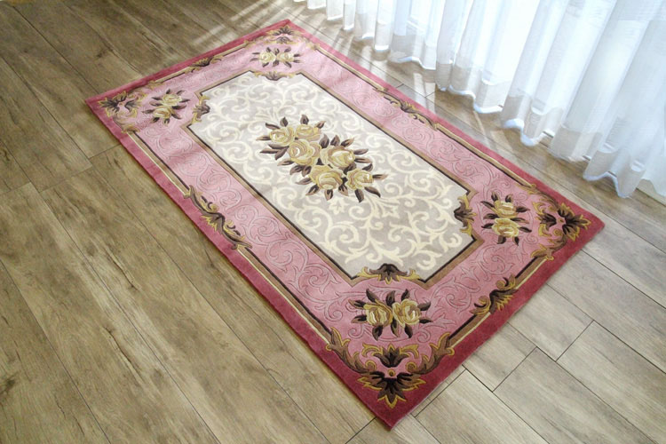 楽天市場】【天津緞通 高級手織りウール段通玄関マット ブルー】＃367