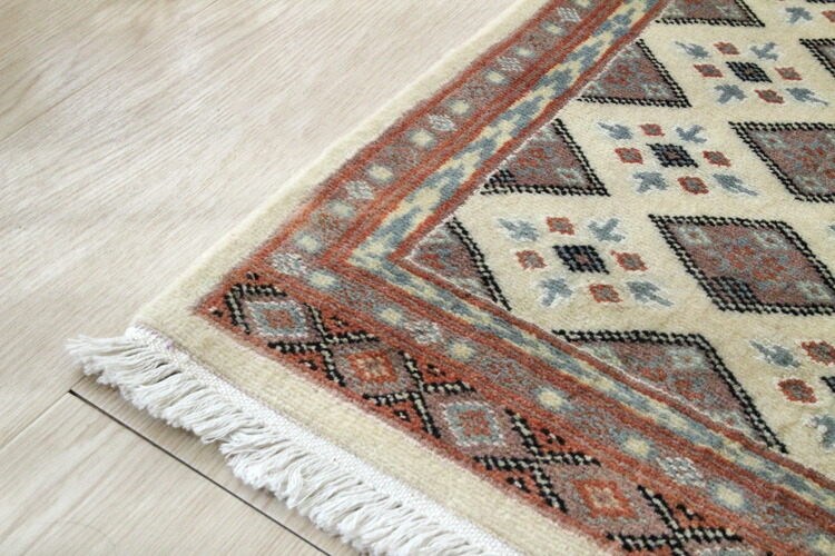 パキスタン段通玄関マット 《10×20 PR69-9070 45×84cm ウール100 