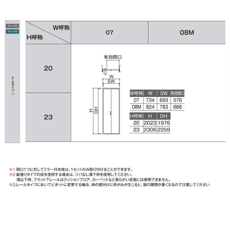 半額 リクシル ラシッサD パレット クローゼット 2枚折れ戸 レール