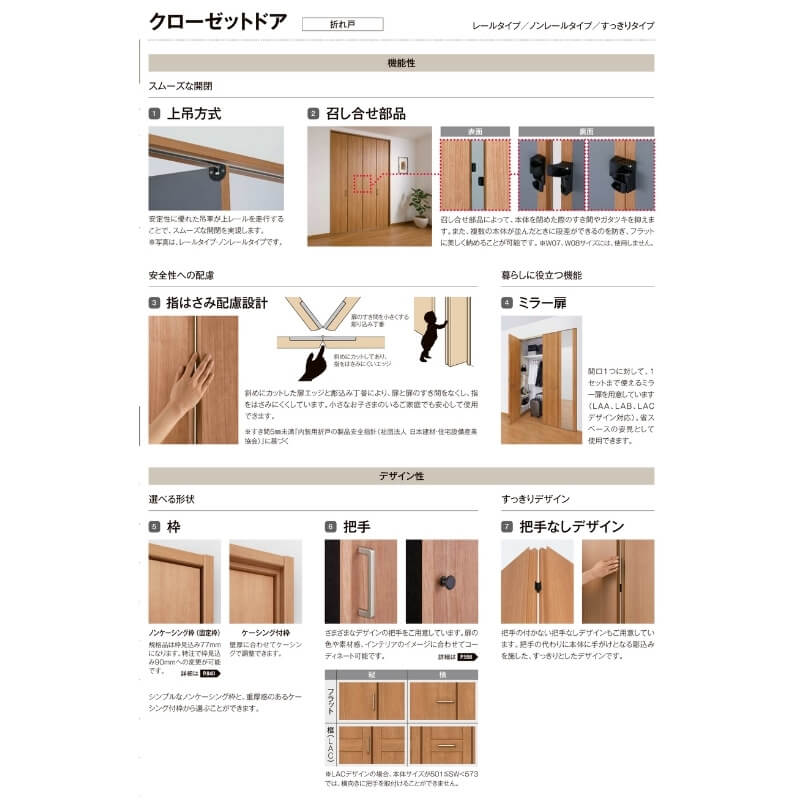 クローゼットドア クローゼットドア ラシッサs リフォームおたすけdiy店 ミラー無 オーダーサイズ Lab ラシッサs すっきりタイプ ノンケーシング枠 折れ戸 Lab 法人様は送料無料 リクシル ラシッサs オーダーサイズ リクシル ラシッサs オーダーサイズ 4枚折れ戸