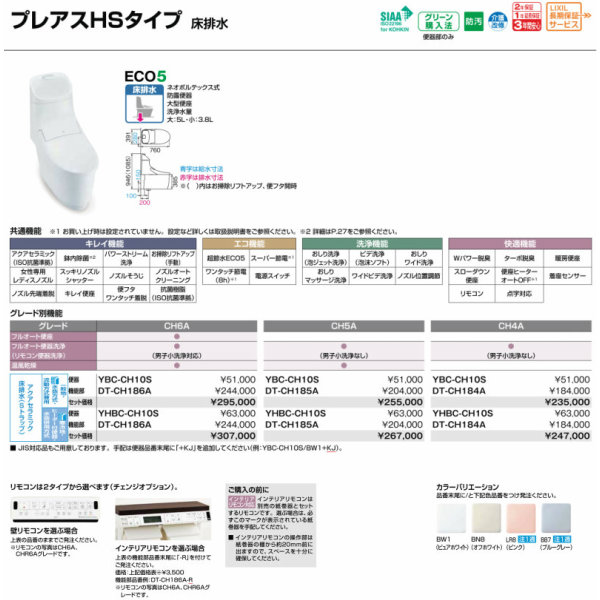 7月はエントリーで全品p10倍 プレアスhsタイプ Eco5 Ch5a 便器ybc Ch10s Yhbc Ch10s 機能部dt Ch185a 床排水sトラップ 一般地用便器 寒冷地用便器 Lixil Inax トイレ Onpointchiro Com