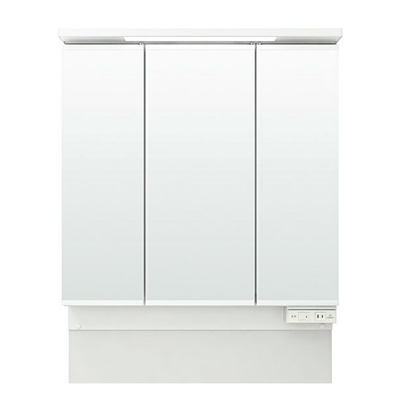ピアラ ミラーキャビネット 間口W750mm MAJX2-753TZJU 3面鏡 アジャストミラー スリムLED 全収納 全高1780～1900mm用 くもり止めコート付 洗面台 おしゃれ｜リフォームおたすけDIY店