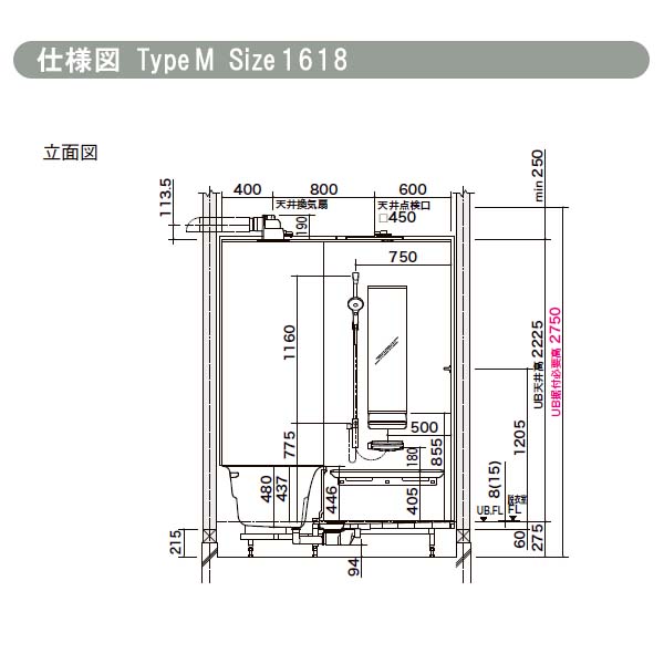 今季一番 システムバスルーム リデア Mタイプ 1618 メーターモジュール 