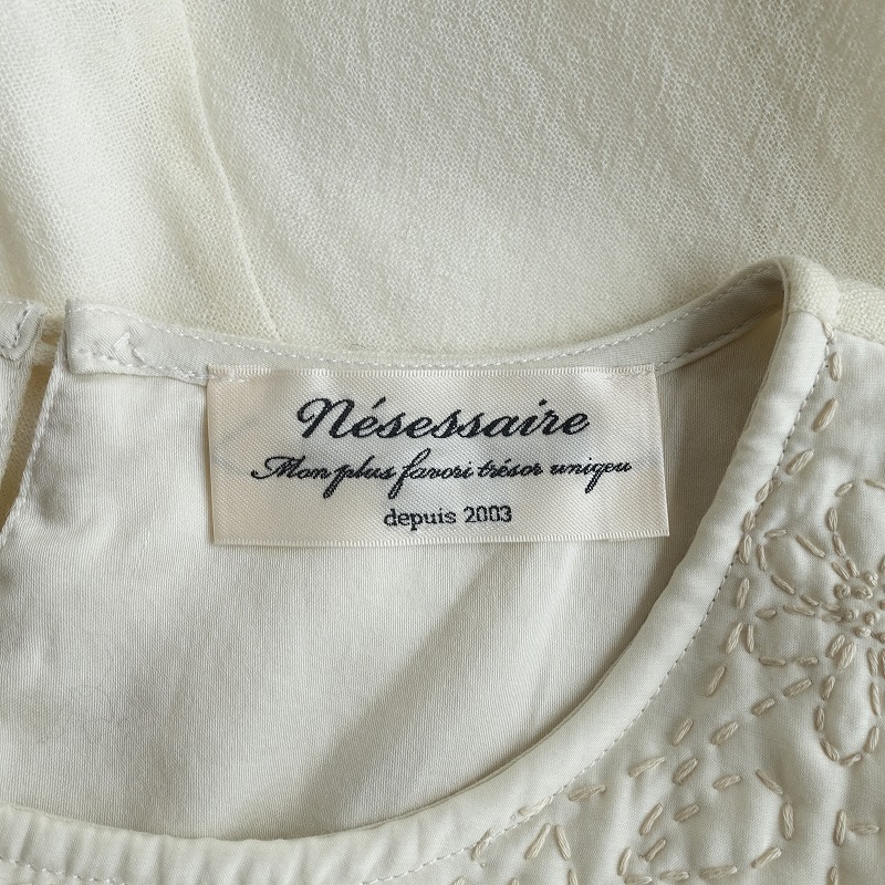 Nesessaire F 刺繍ワンピース 70c02 中古 Nesessaire ネセセア ワンピース ブランド古着買取drop 高価買取中 美品 美品