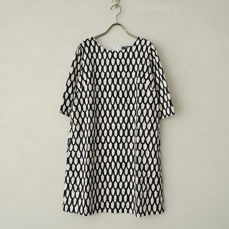 高価買取中 中古 36 マリメッコ マリメッコ Suom 11g02 Elaska Pikku ブランド古着買取drop コットンプリントワンピース Marimekko Marimekko Elaska Pikku