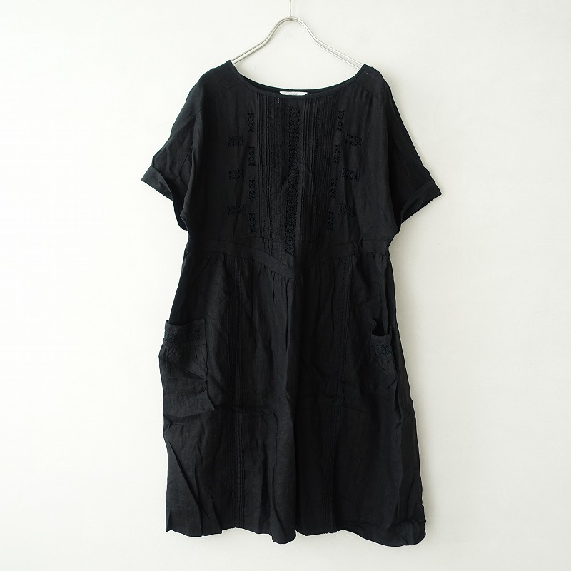 レディースファッション ワンピース ネセセア F 中古 92g02 高価買取中 レースピンタックリネンワンピース Nesessaire 今日の超目玉