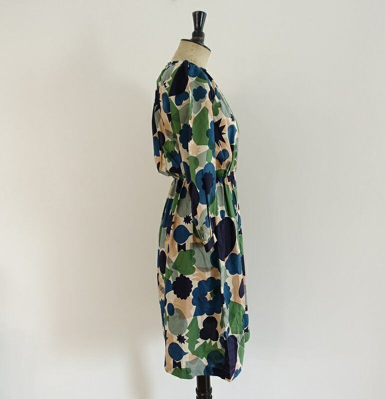 Mina Flower 中古 36 Perhonen ミナペルホネン ワンピース 高価買取中 ブランド古着買取drop Basket ミナペルホネン プリントコットンワンピース Basket