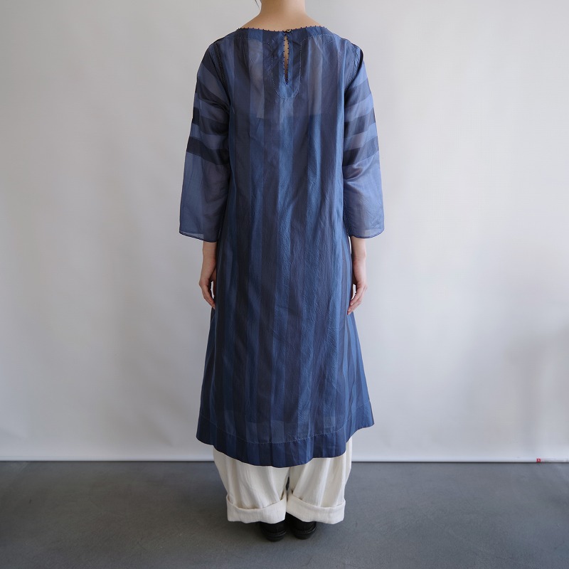 高級素材使用ブランド Silk Border Pero ペロ 新品 Dress 38 中古 12j02 高価買取中 ボーダーシルクワンピース Blue ワンピース Williamsav Com
