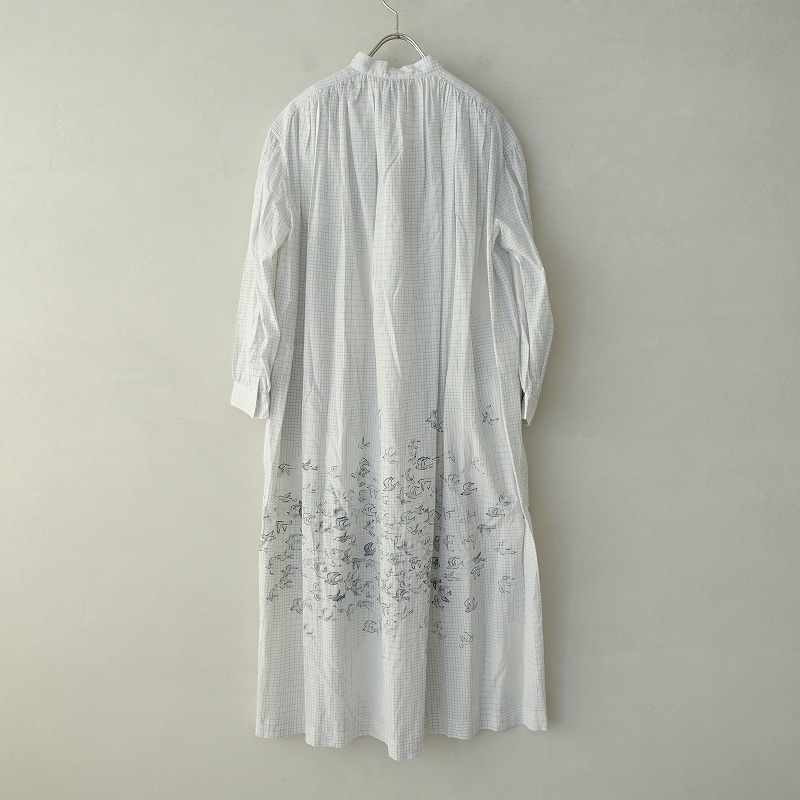 Perhonen ミナペルホネン Mina Kanata Perhonen Mina Kanata グラフチェックスタンドカラードレスシャツ ワンピース 36 中古 80b12 高価買取中 ブランド古着買取drop