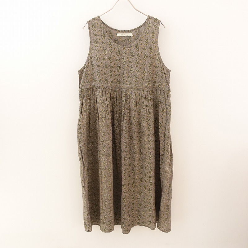 ソイル Soil 綿絮ペイズリー根ノースリーブギャザーワンピース 内古 02e12 上等召す中 Pasadenasportsnow Com