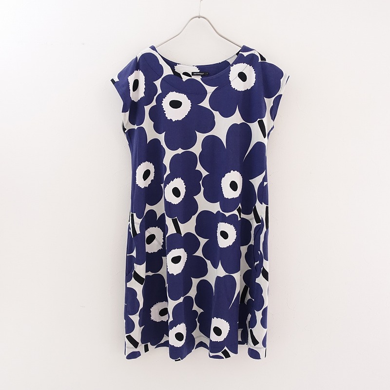 マリメッコ Marimekko Unikko ウニッコ コットン花柄プリントカットソーワンピース S 中古 52e12 高価買取中 Arganita Tn