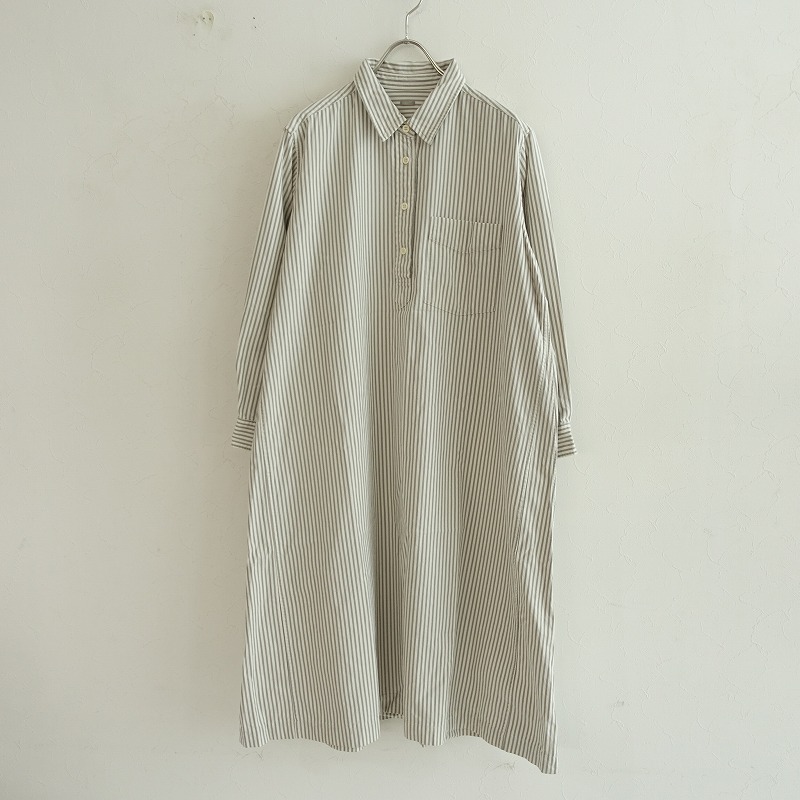 マーガレットハウエル 90f12 ワンピース コットンウールストライプシャツワンピース ブランド古着買取drop Margaret Howell 高価買取中 中古 Margaret Howell F
