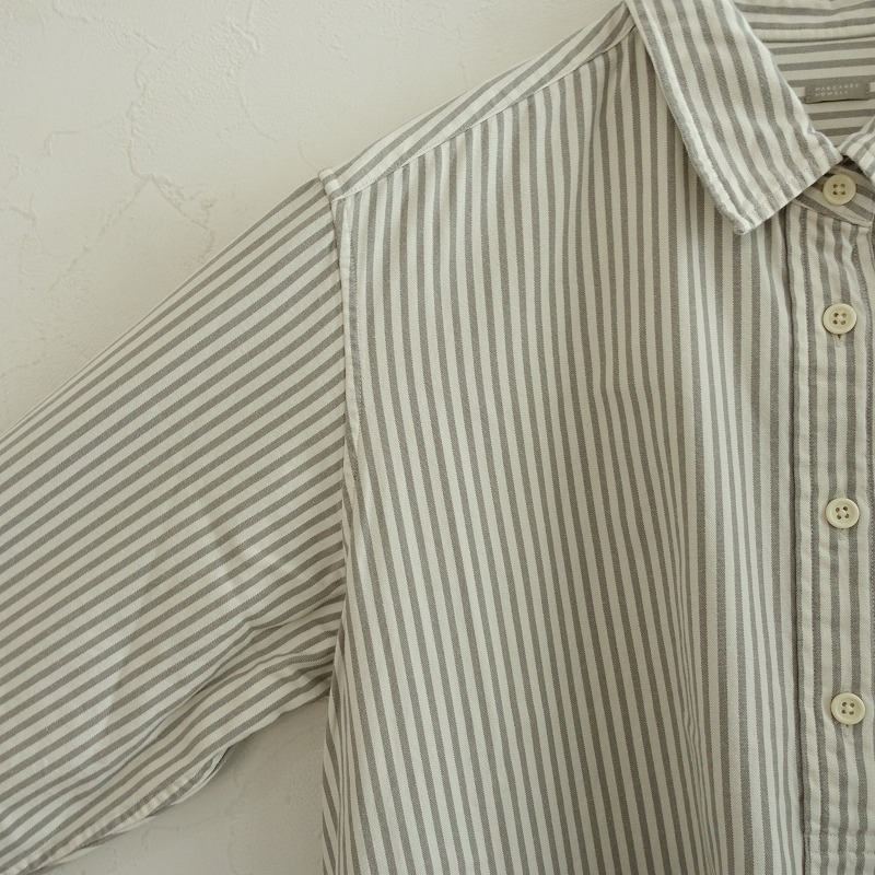 マーガレットハウエル 90f12 ワンピース コットンウールストライプシャツワンピース ブランド古着買取drop Margaret Howell 高価買取中 中古 Margaret Howell F