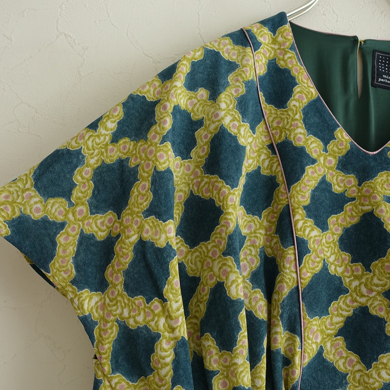 19 Aw ミナペルホネン Mina Perhonen Petal Checkウールプリントブラウジングワンピース 38 凡庸古 21g12 高い買取る中 Newbyresnursery Com