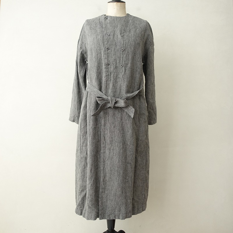 ネストローブ Nest Robe リネンダブルボタンベルテッドコートワンピース 中古 52i12 高価買取中 Kuechen Ly