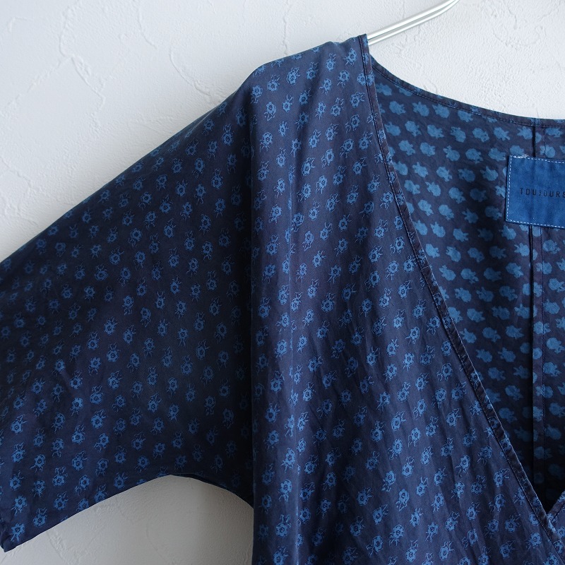 藍染 トゥジュー Toujours シルク花柄カシュクールワンピース 中古 03i12 高価買取中 Liceochiloe Cl