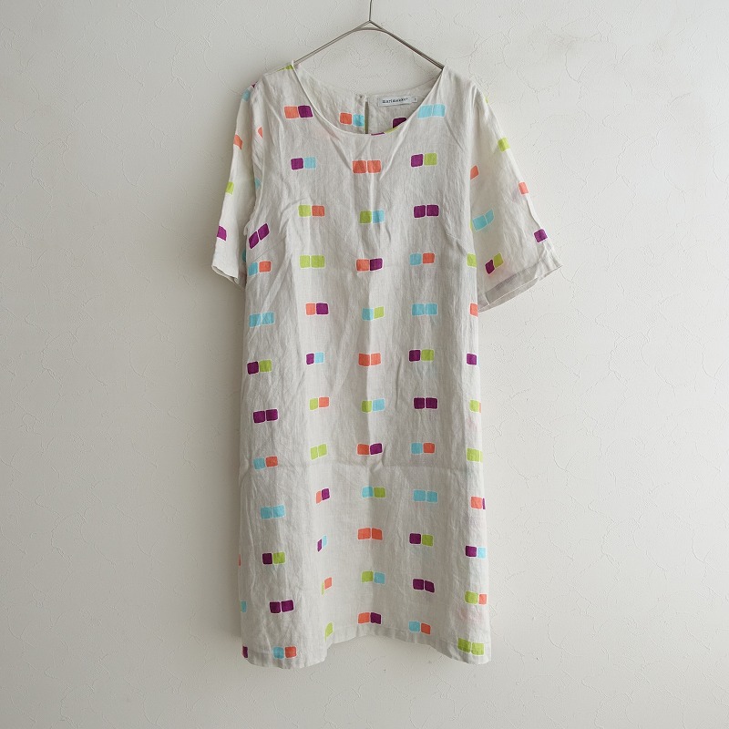 新作sale マリメッコ Marimekko リネンプリントハーフスリーブワンピース 34 中古 12e22 高価買取中 特別セール品 Bebakpost Com