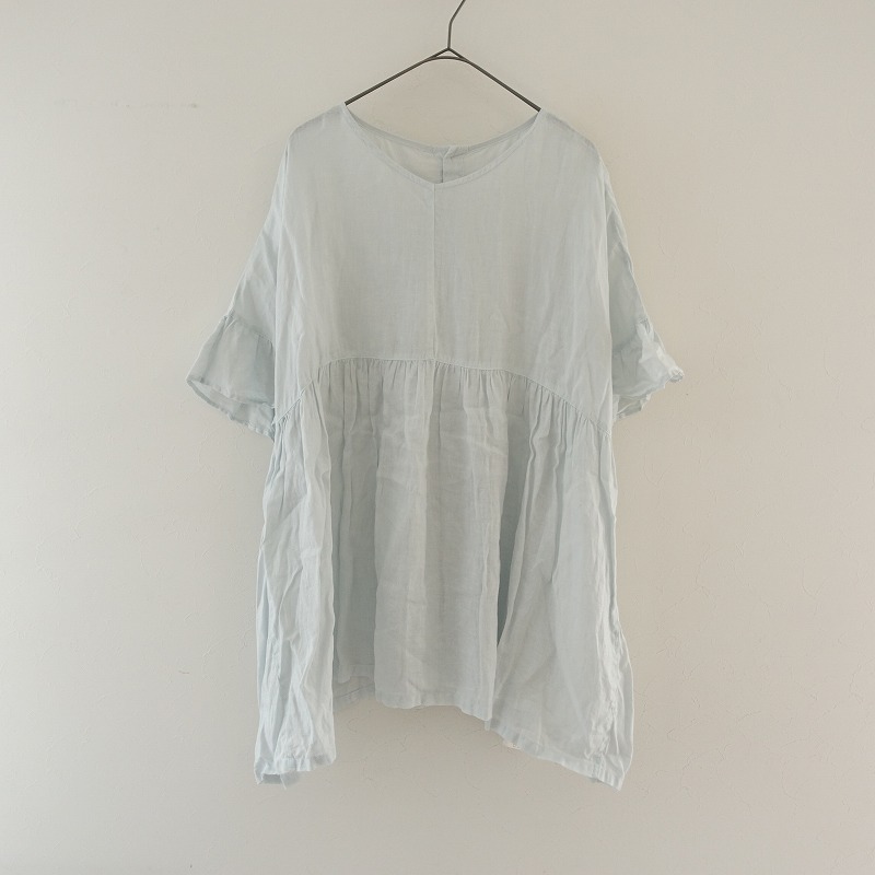 【限定2021/美品/定価1.7万】 ネストローブ nest Robe リネンフリルスリーブチュニック limited color F【中古】【30G22】【高価買取中】