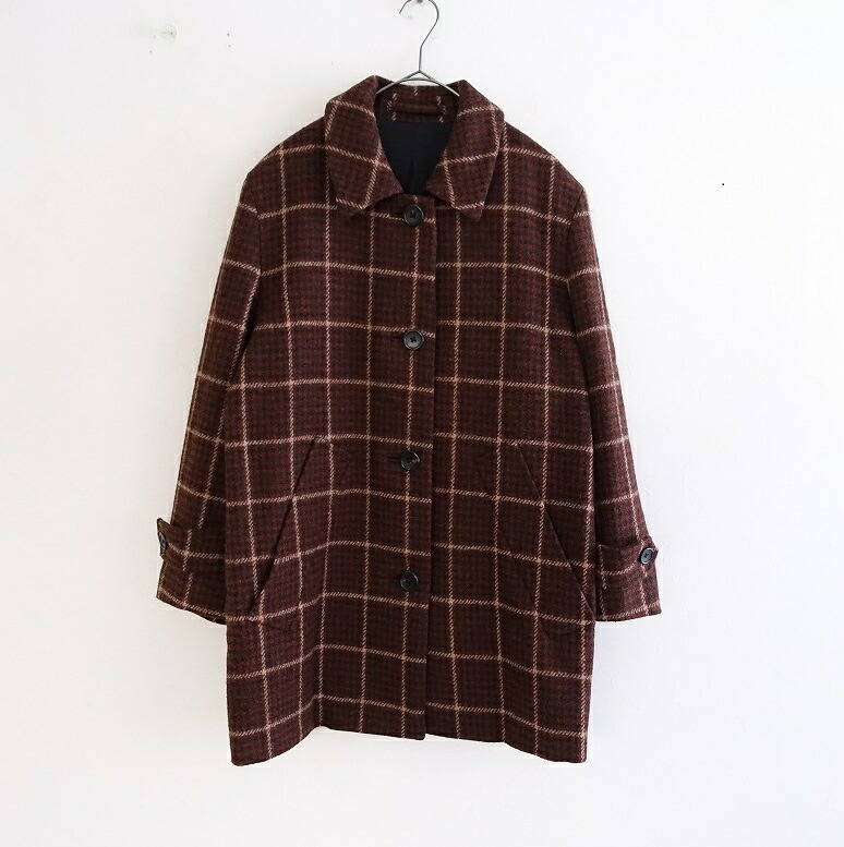 //【定価13.2万】マーガレットハウエル×ハリスツイード MARGARET HOWELL×Harris Tweed チェックコート 2 【中古】【72A42】|ブランド古着買取drop