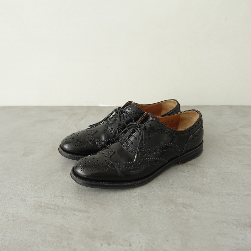 チャーチ CHURCH’S BURWOOD W(GI) BLK POLISH ウイングチップレザーシューズ 36/23 36 【中古】【90D42】