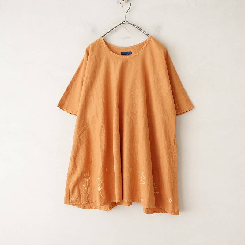 リップルヨウヒンテン RIPPLE YoHINTEN ハンドメイド裾花柄フレアチュニックブラウス 【中古】【52D42】｜ブランド古着買取drop