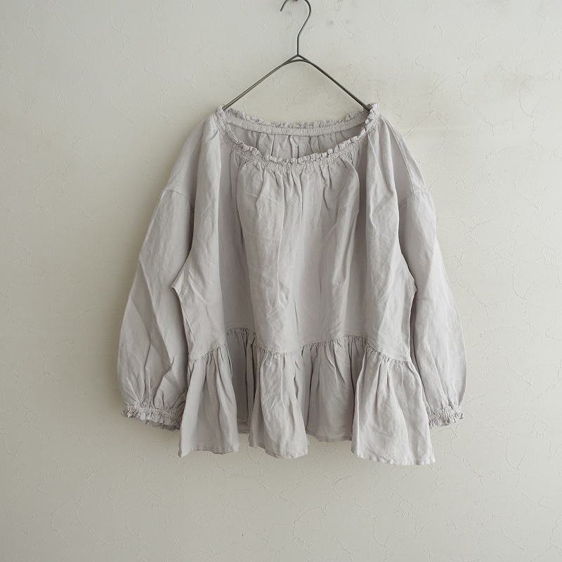 【2024/定価2.7万】ネストローブ nest Robe *リネンスクエアカラーブラウス*Fギャザーフレアシャツ(j33-2505-343)【41F52】 2024AW 定価2.7万 ネストローブ nest Robe リネンスクエアカラー