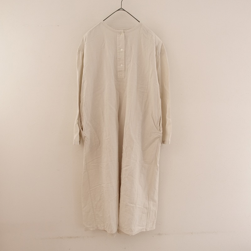 【定価3.0万】ホームスパン homspun コットンツイルノーカラーワンピース S 【中古】【82L42】｜ブランド古着買取drop