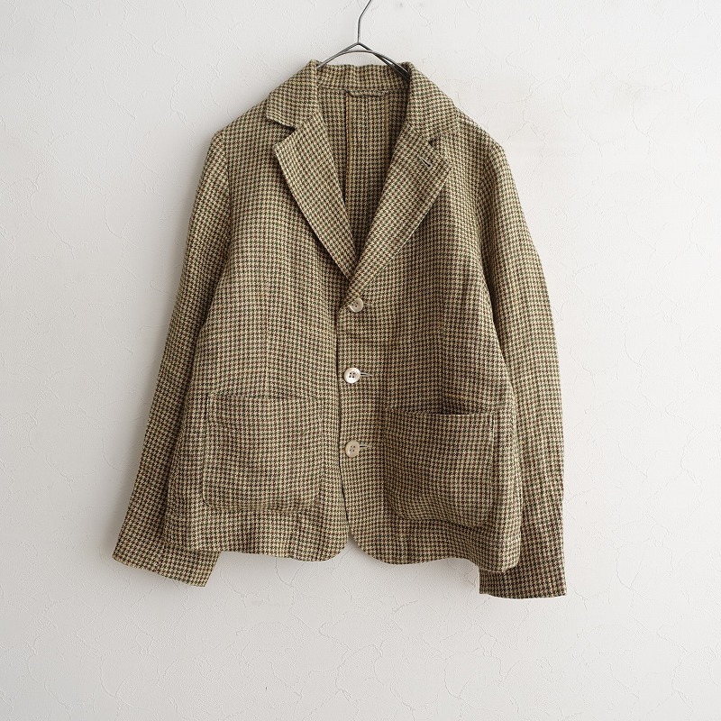 45R　ジャージフラノの四角ジャケット　千鳥柄　テーラードジャケット　2 45R ジャージフラノの四角ジャケット 千鳥柄 テーラードジャケット 2