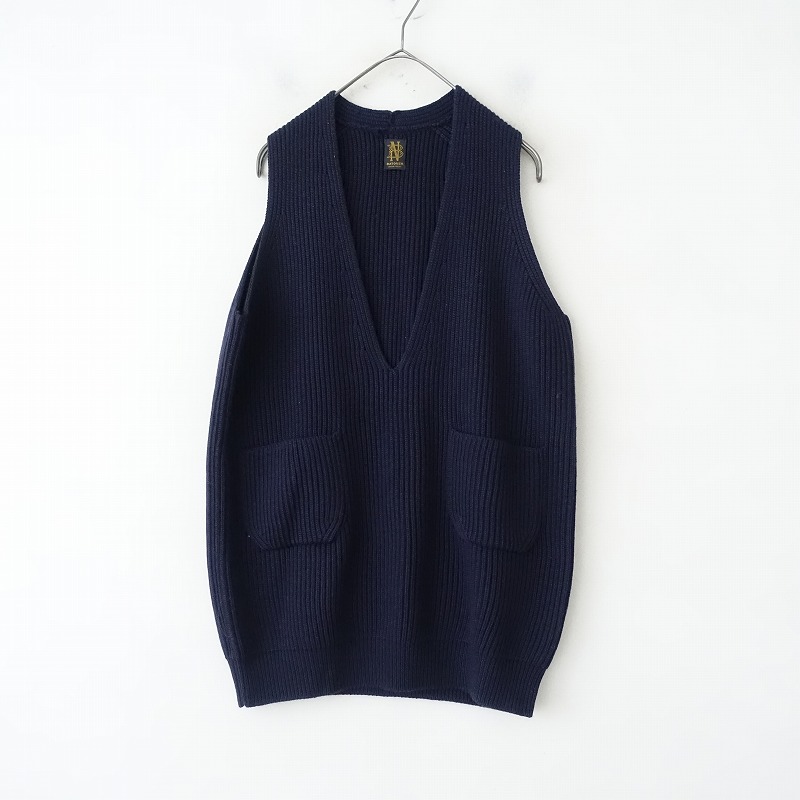 【定価1.9万】バトナー BATONER ウール畔編みニットVネックベスト 1 【中古】【72A52】|ブランド古着買取drop