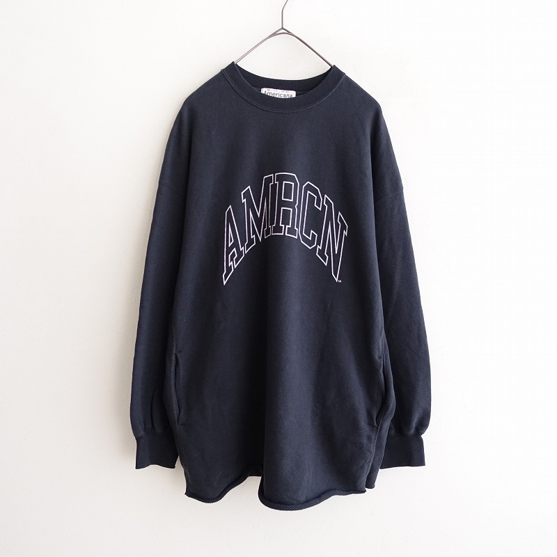 アパルトモン別注アメリカーナ　3/4 Sleeve Sweat プルオーバー 楽天最安値に挑戦】 アメリカーナ 3/4 Sleeve Sweat ロゴ プル
