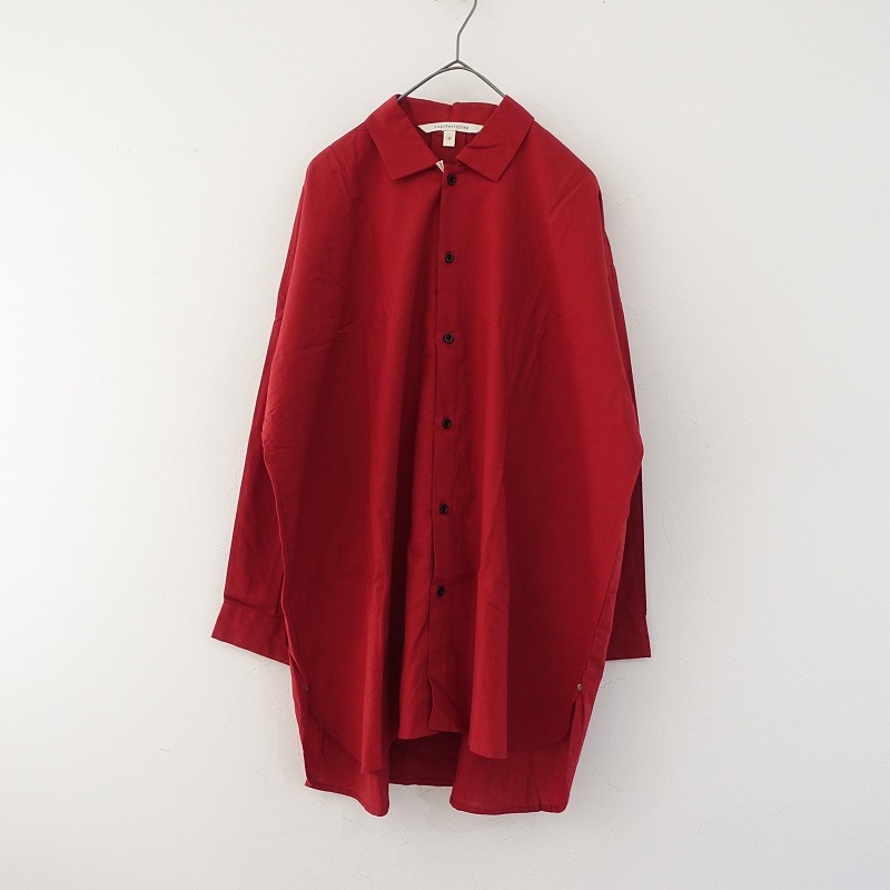 【未使用】ジェームスモルティマー James Mortimer *コットンプリントシャツ*34グレー羽根ブラウス総柄(25-2503-20)【60D52】 未使用】ジェームスモルティマー James Mortimer コットン