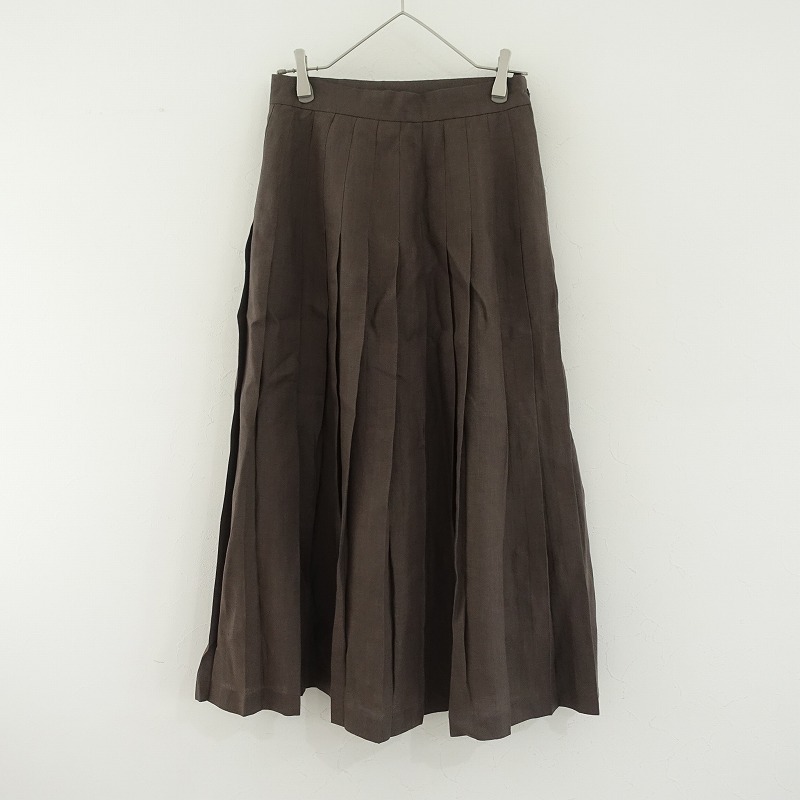 オニールオブダブリン O’NEIL OF DUBLIN リネンプリーツロングスカート 38 【中古】【90D52】
