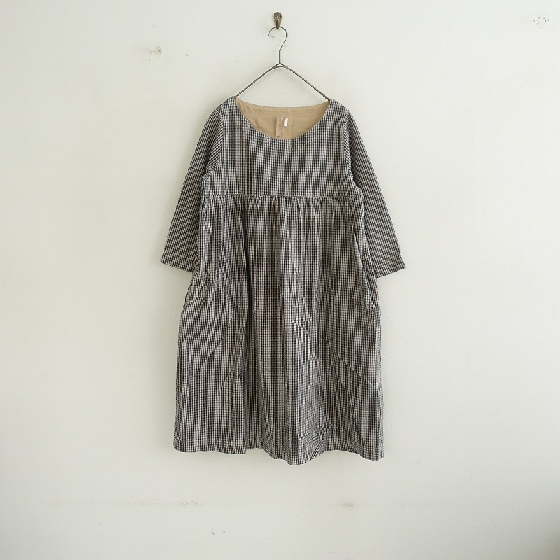 【美品】イチアンティークス ワンピース フロッキープリント ICHI Antiquites イチ アンティークス Antiquite's *リネン
