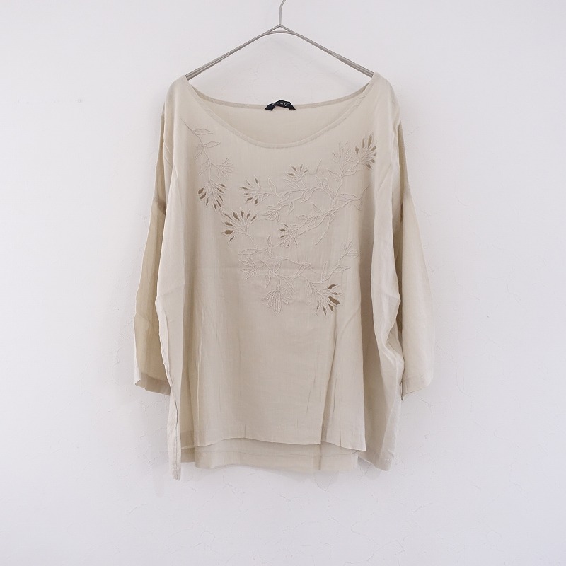 【定価2.7万】パドカレ pas de calais *C/W/Lタンブラーチェックブラウス*36ネイビーチェックパッチワーク(2-2505-612)【42F52】 2-2409-353_6.jpg