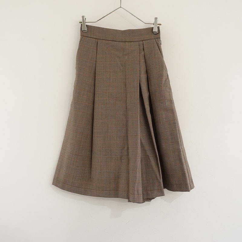 【美品/定価4.8万】バレナ BARENA ウール混チェックタックワイドパンツ 38 【中古】【03F52】｜ブランド古着買取drop