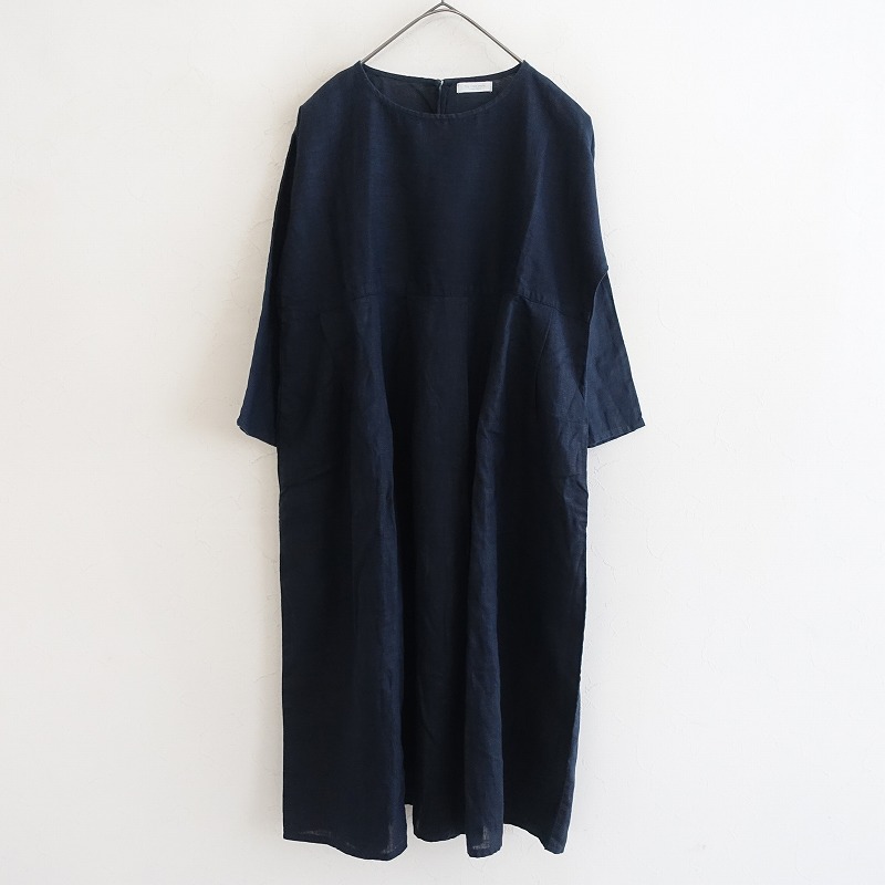 ネストローブ★リネンワンピース★紺色 UpcycleLino】起毛 シリーズ** | KITTE丸の内店 | nest Robe