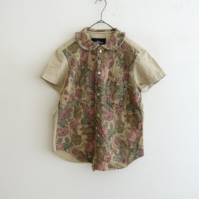 トリココムデギャルソン tricot COMME des GARCONS 花柄ジャカードフリンジシャツブラウス 【中古】【81H52】