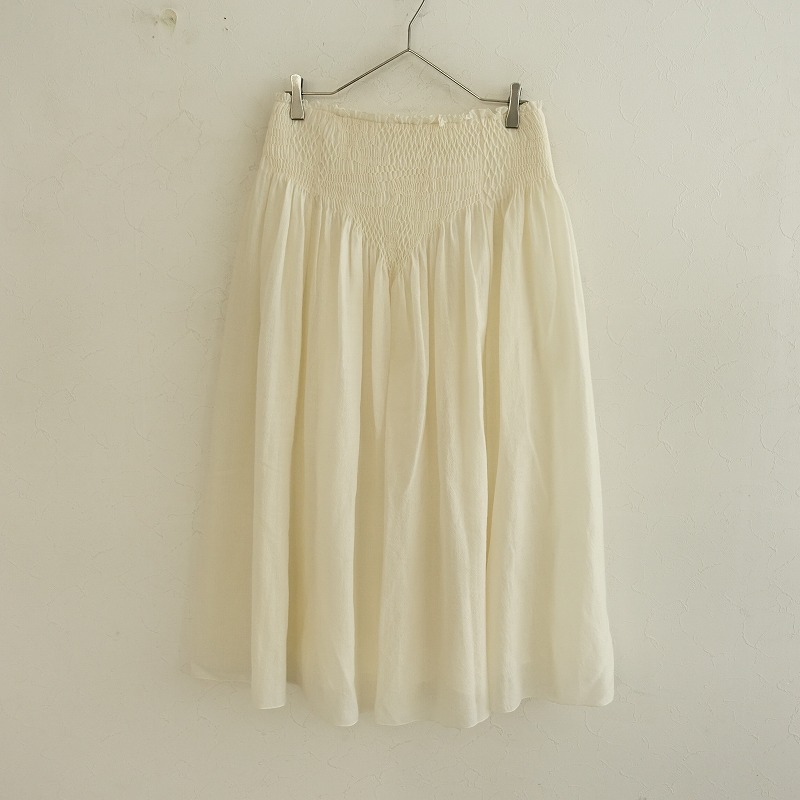 クロエ Chloe ウールガーゼスモッキング刺繍ロングスカート 38 【中古】【50I52】 29,088円