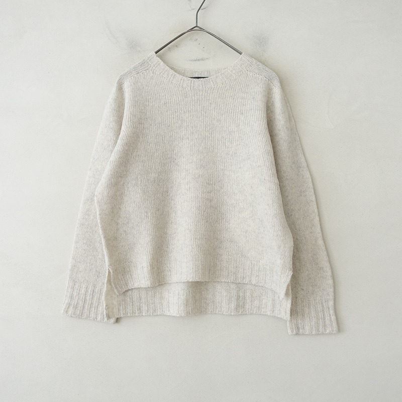 【美品】OUR アワーホーム 柔らかウールのニットベスト オフホワイト 美品】OURHOME アワーホーム 柔らかウールのニットベスト オフホワイト