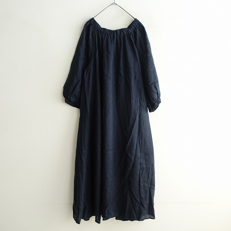 【定価5.2万】エムフィル M.Fil コンチネンタルリネンロングワンピース 38 【中古】【70J52】