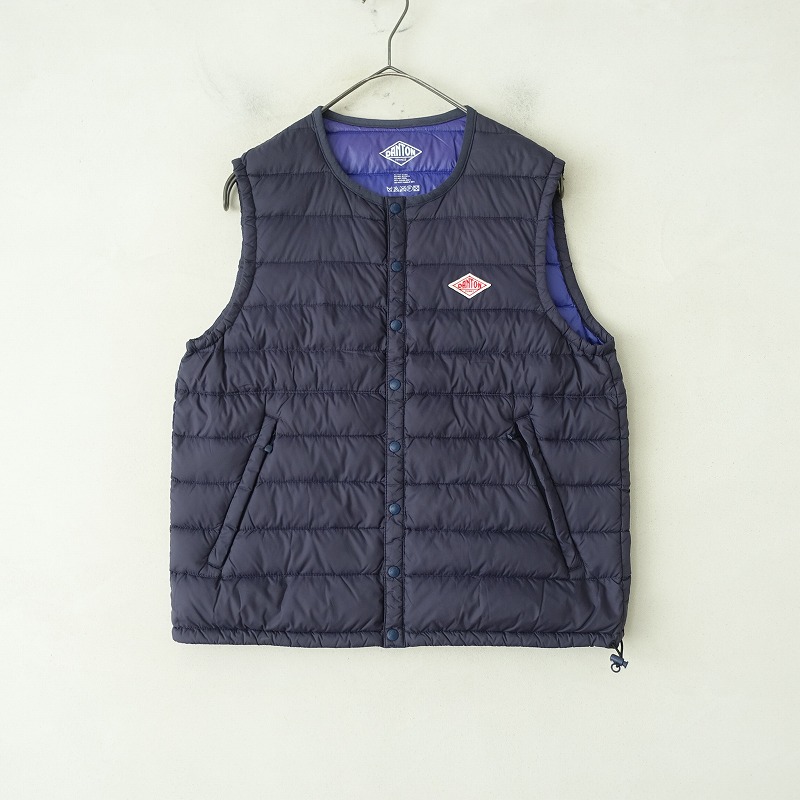 DANTON ネイビー Vネックダウンベスト 42 ［美品］ DANTON ネイビー Vネックダウンベスト 42 ［美品］ ダントン