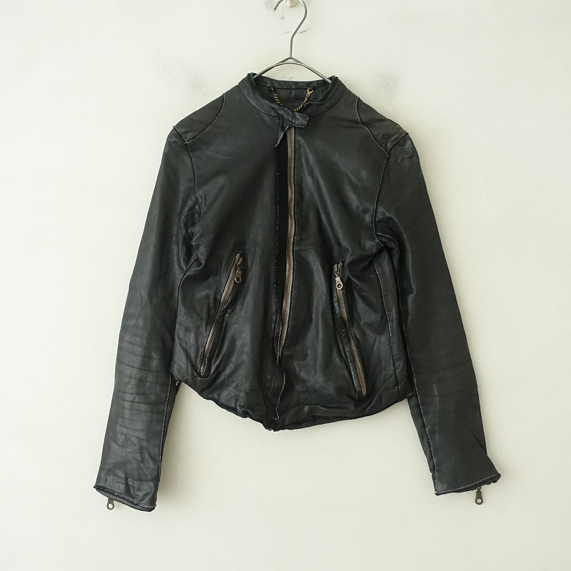 楽天市場】イーザン レザー シングルライダースジャケット 36