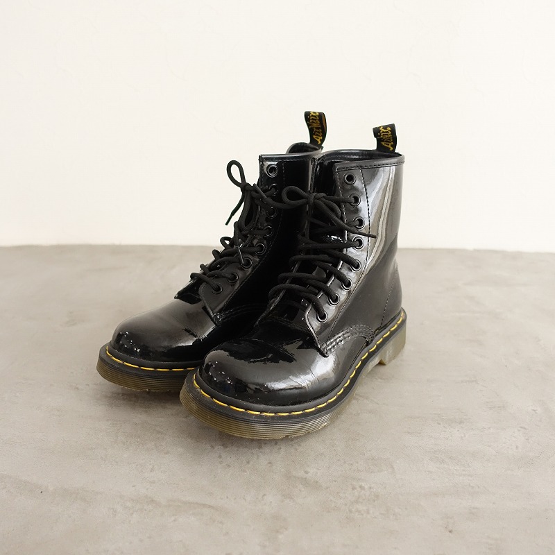 お医者さんマーチン Dr. Martens エナメル8大広間ブーツ UK4/EU37/US6L/23  UK4/EU37/US6L 【中古】【41J52】