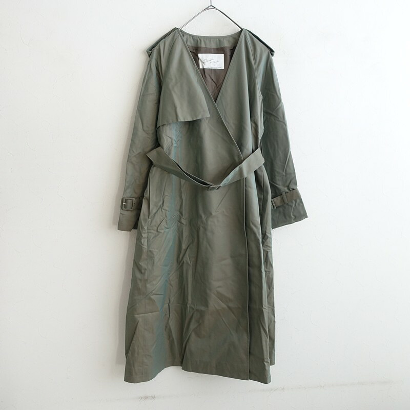 【定価7.1万】デッサンドモード DESSIN DE MODE ノーカラートレンチコート 1 【中古】【41L52】
