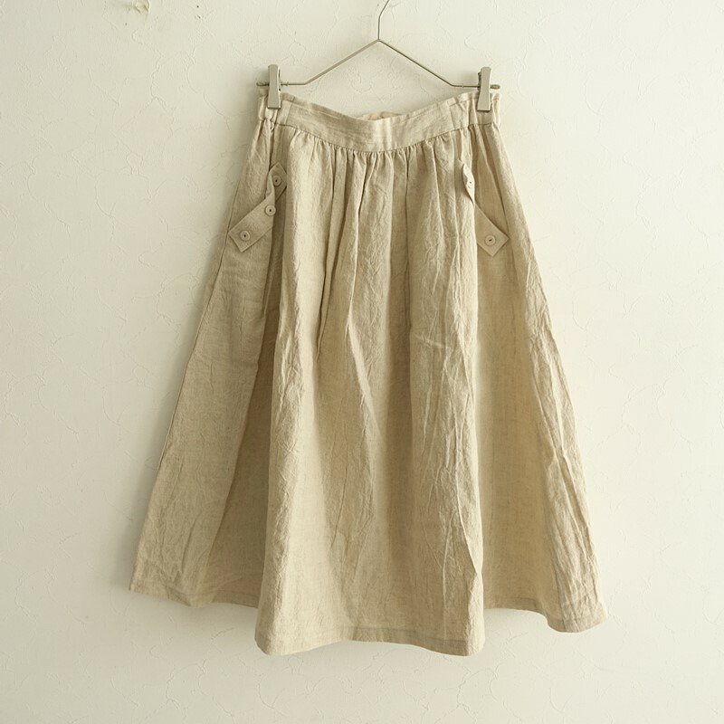 マガリ MAGALI リネンギャザースカート - 【中古】【32L52】