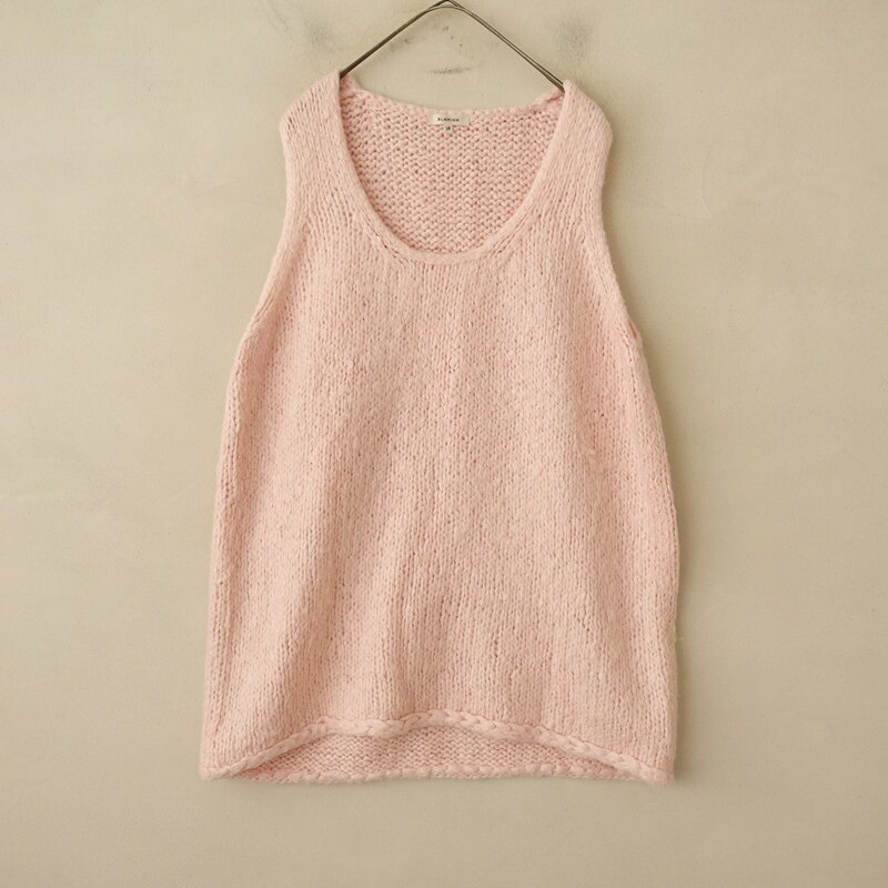ブラミンク BLAMINK シルクリネンニットベスト 38 【中古】【62L52】