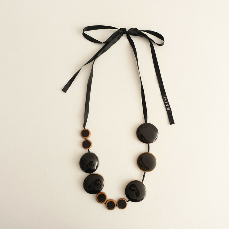 ■極美品■ MARNI マルニ キャンバス ロング ネックレス アクセサリー レディース ブラック系 FF7736 楽天市場】□極美品□ MARNI マルニ キャンバス ロング ネックレス