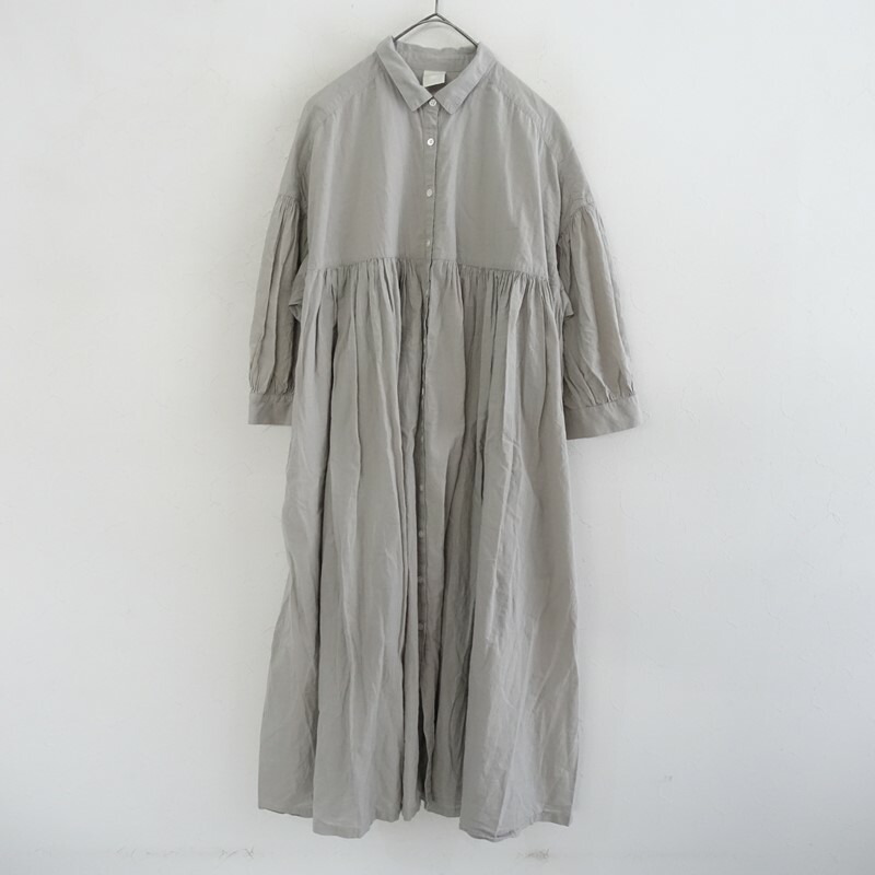 バスコ BASCO nest パフスリーブギャザーコットンワンピース  F 【中古】【10A62】