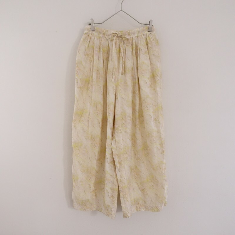 衣裳バス発着場 ROBE de PEAU シルクブレンドプリントイージーワイドパンツ  F 【中古】【50A62】