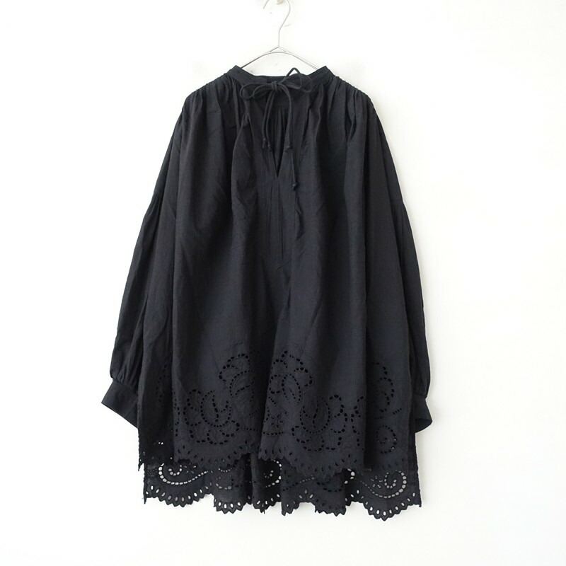 【2025SS/定価3.8万】ハウスオブロータス HOUSE OF LOTUS シフリーチュニックブラウス M 【中古】【60A62】